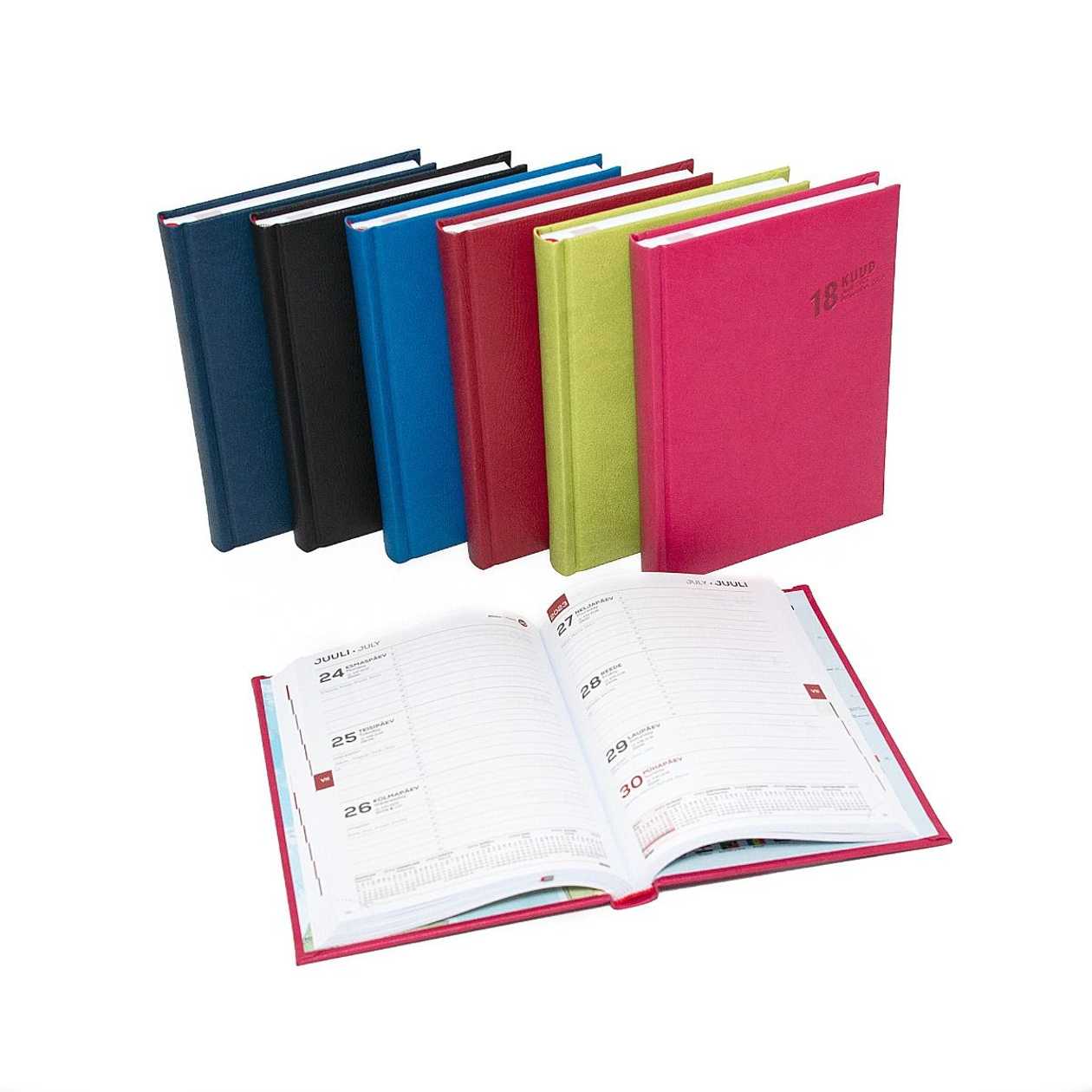 Book Calendar Minister Week H Red, 18 Months From July 2021, A5