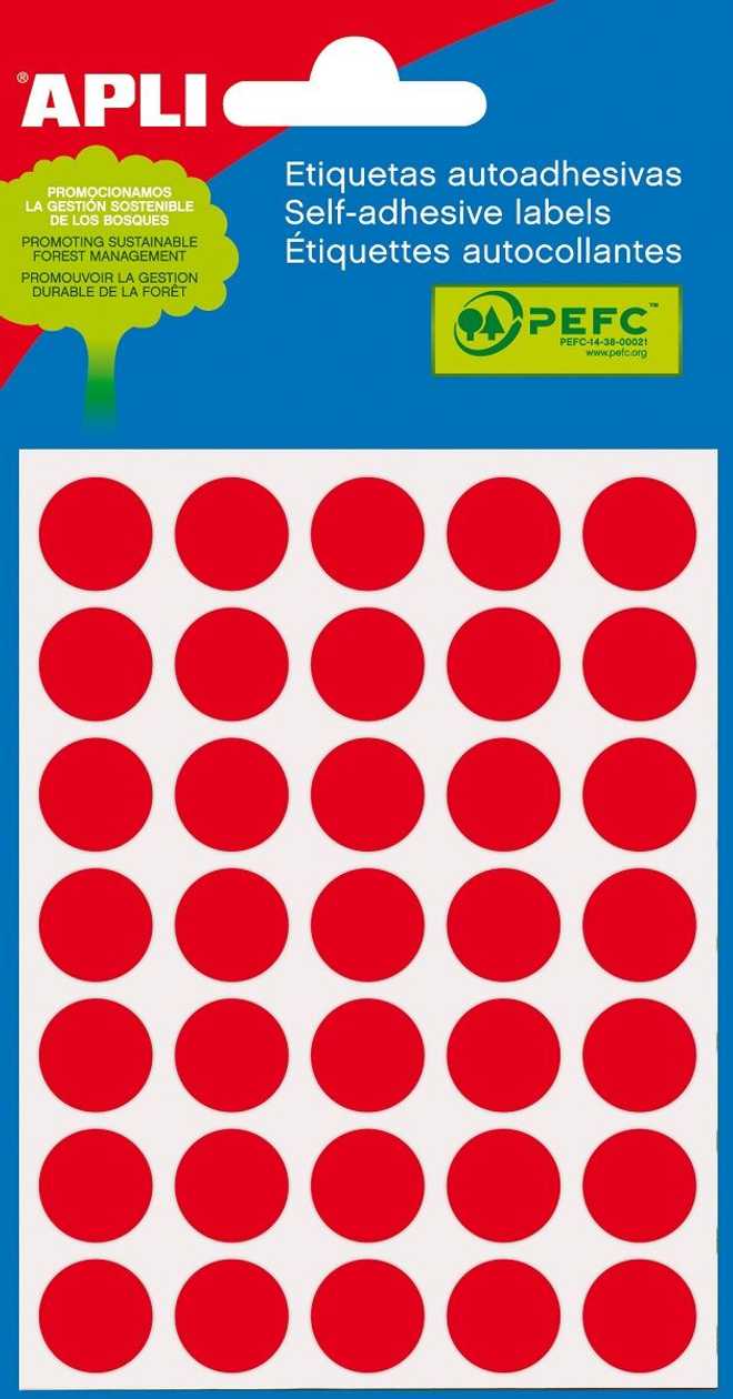Label Round 13 mm Red, Ref. 2057 175 pcs./p kg. Marking Point