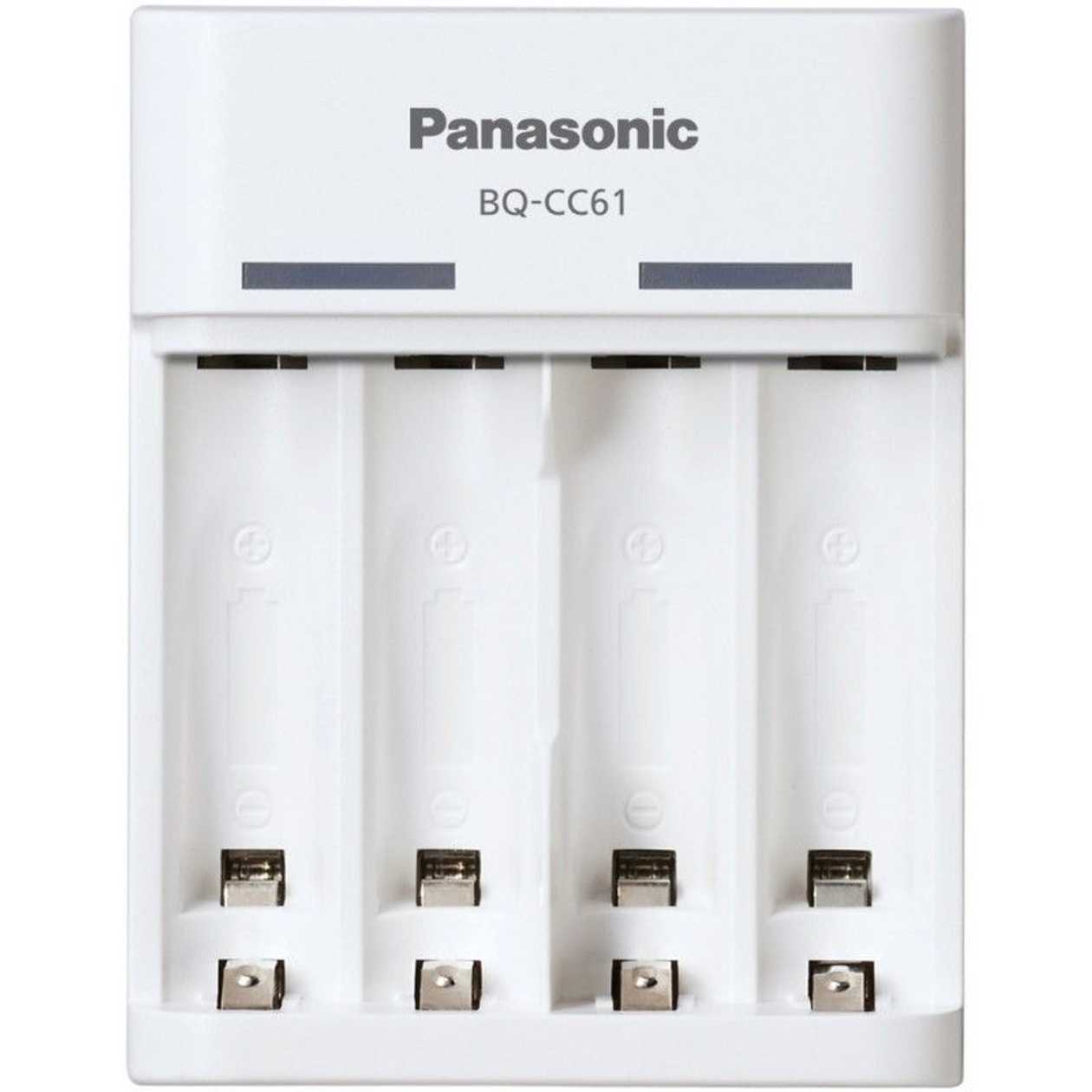 Battery Charger Panasonic Eneloop Charger Bq-Cc61USB - Rechargeable Via USB 2X 4X Aa/Aaa Nimh Up To 10H, Comes with Micro-USB -USB-A Cable.