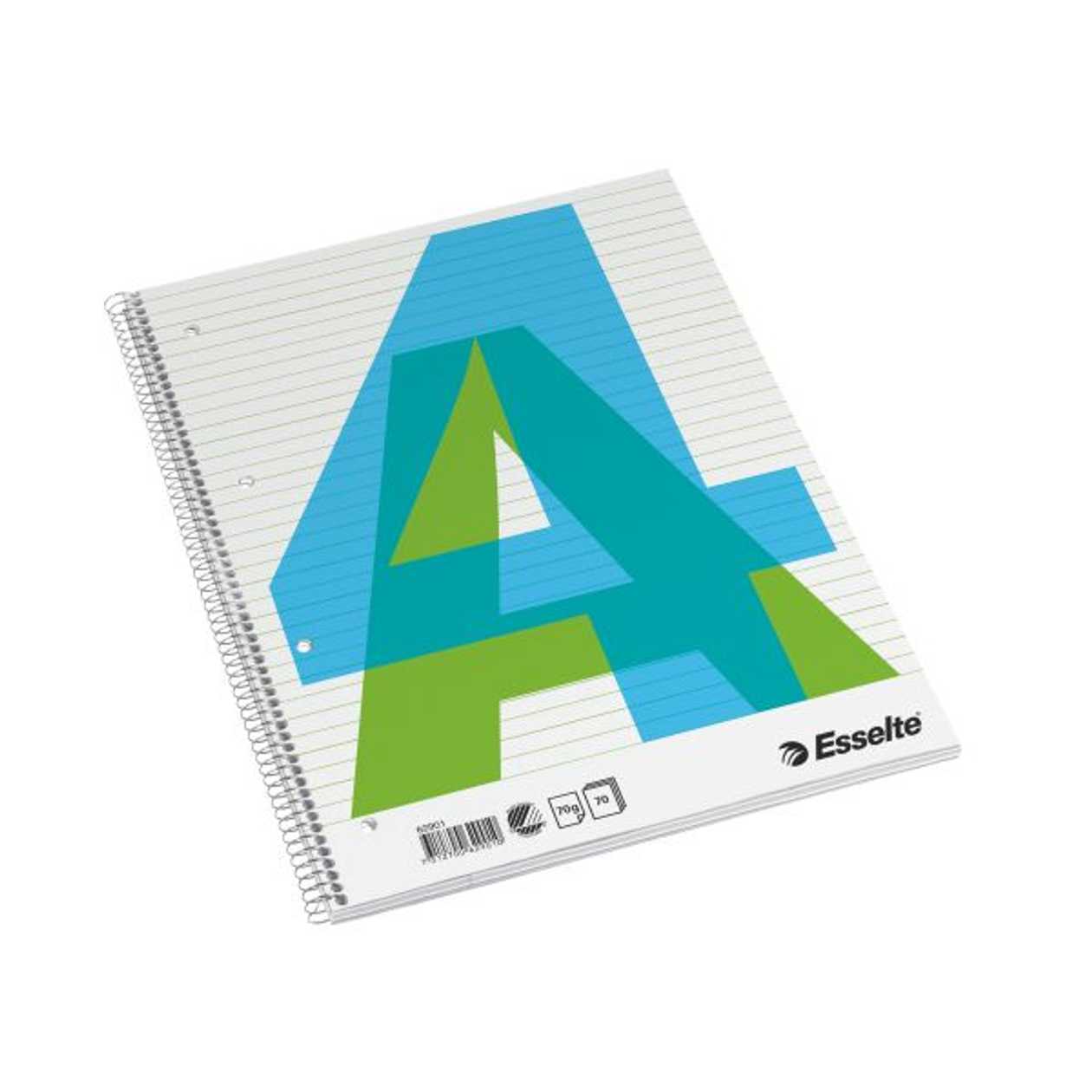 Folder A4 70 l. Line, Spiral Binding, Perforation 8-8-8, Esselte
