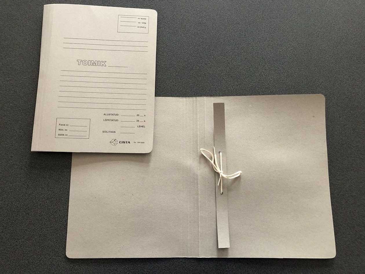 File Covers with A4 Print, 1 Ribbon, gray, (2 Holes)