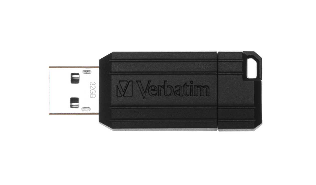 USB Drive Verbatim 32 gb USB2.0 Flash Drive Must/black Pinstripe (8mb/sec Read, 2.5mb/sec Write)