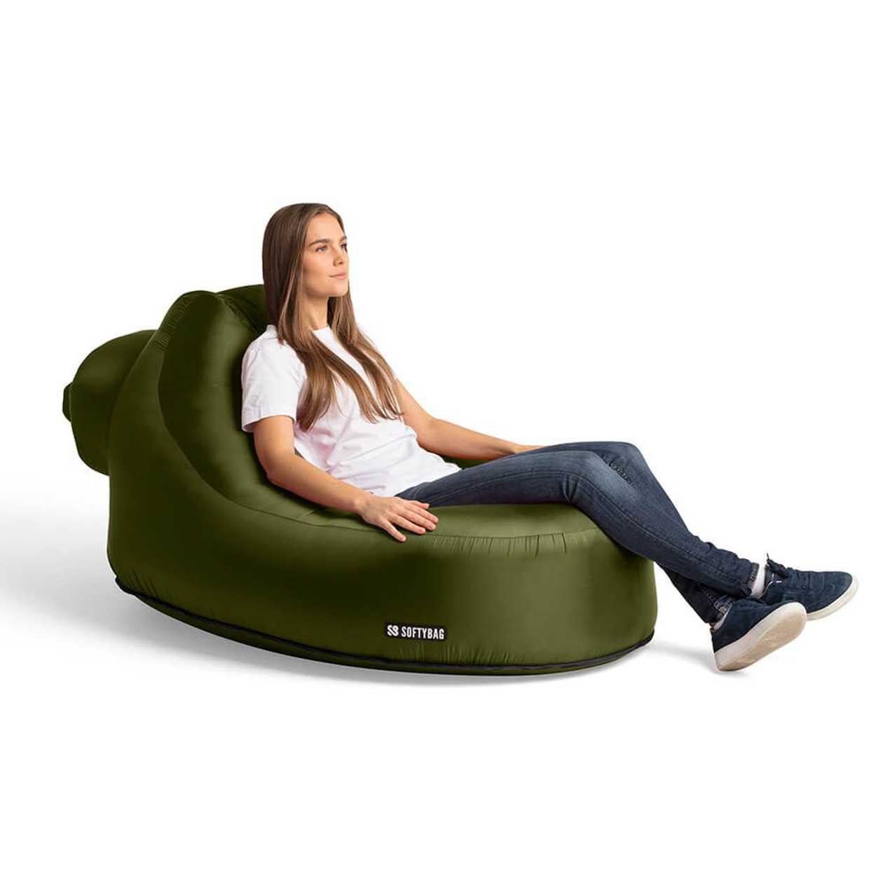 Bag Chair Softybag Chair Olive green Air-Fillable