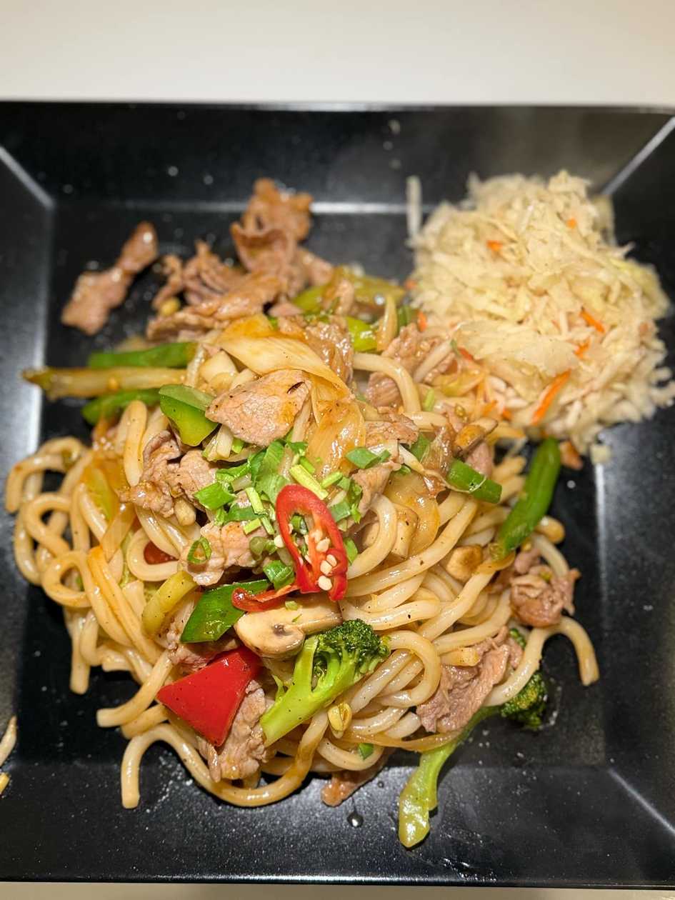 Udon Noodles with Beef