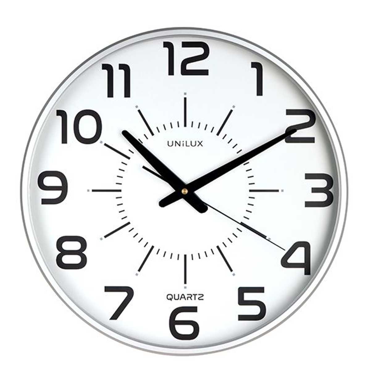 Wall Clock Unilux Maxi Pop, Silent, Metallic Edge; D-37.5 cm/ with Battery