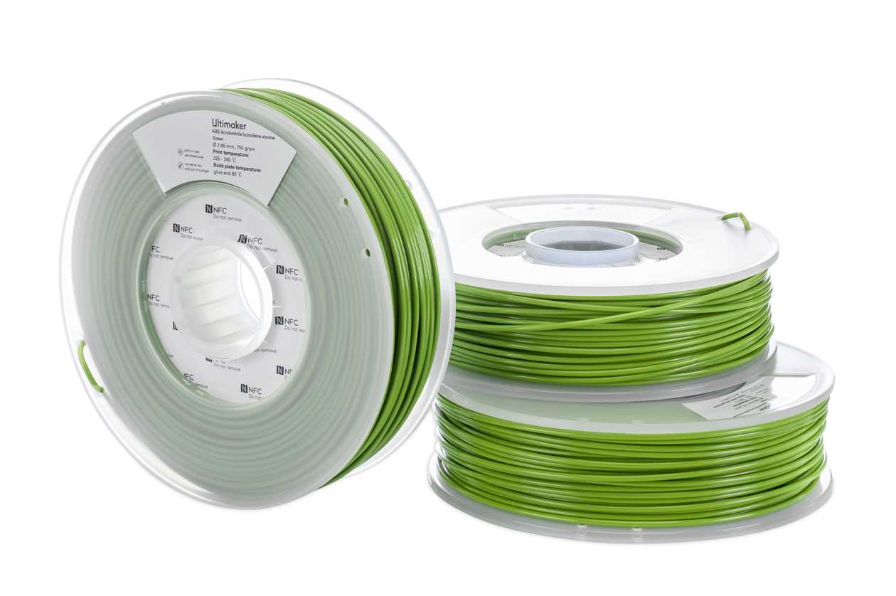 Abs Filament Ultimaker 3D Printer, Nfc, green, 2.85 mm 750 g
