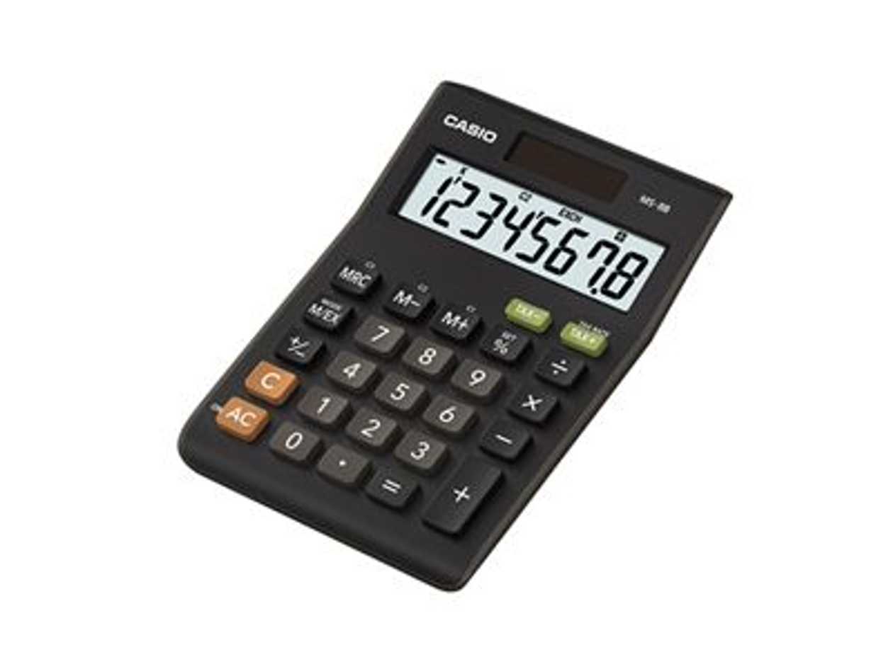 Desk Calculator Casio Ms-8b - 8 Digit Large Screen, Casio Logic