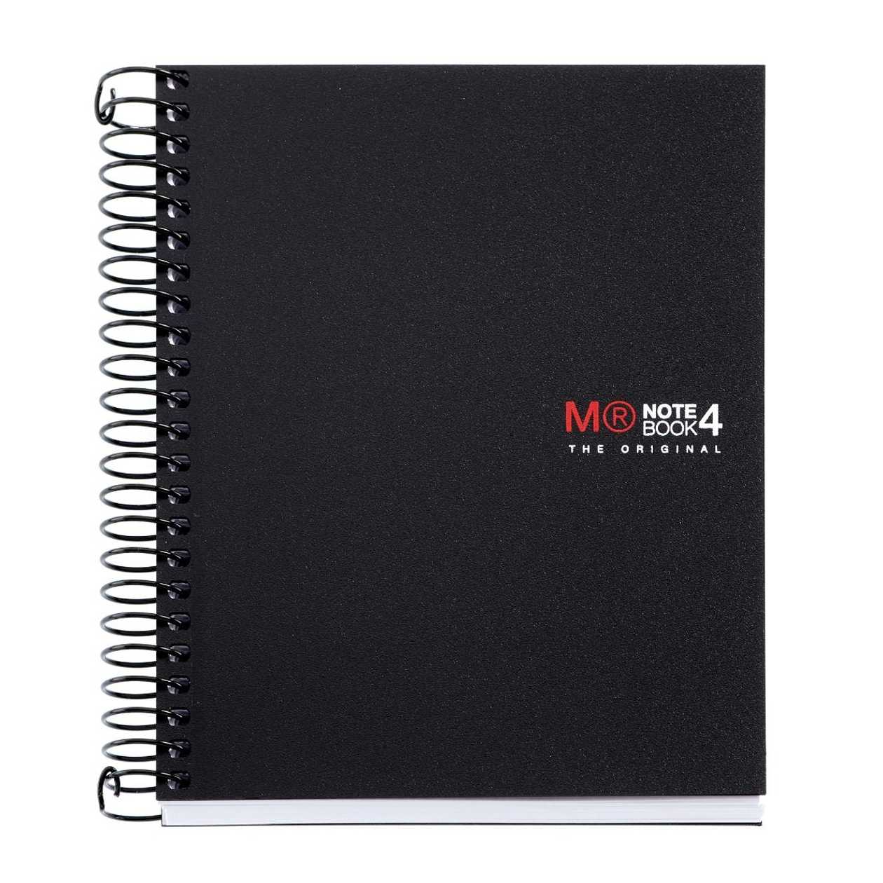 Notepad A6 140L 5X5 Square Spiral 4-Colour Register Nb4 Pp-Covers Black Miquelrius