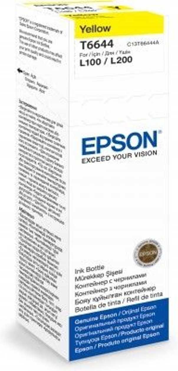 Ink Epson T6644 Yellow Yellow 70 ml L100/l110/l120/l130 L200/l210/l220 L300/l310/l350/l355/l365/l382/l386 L455/l486 L550/l555/l565 L1300