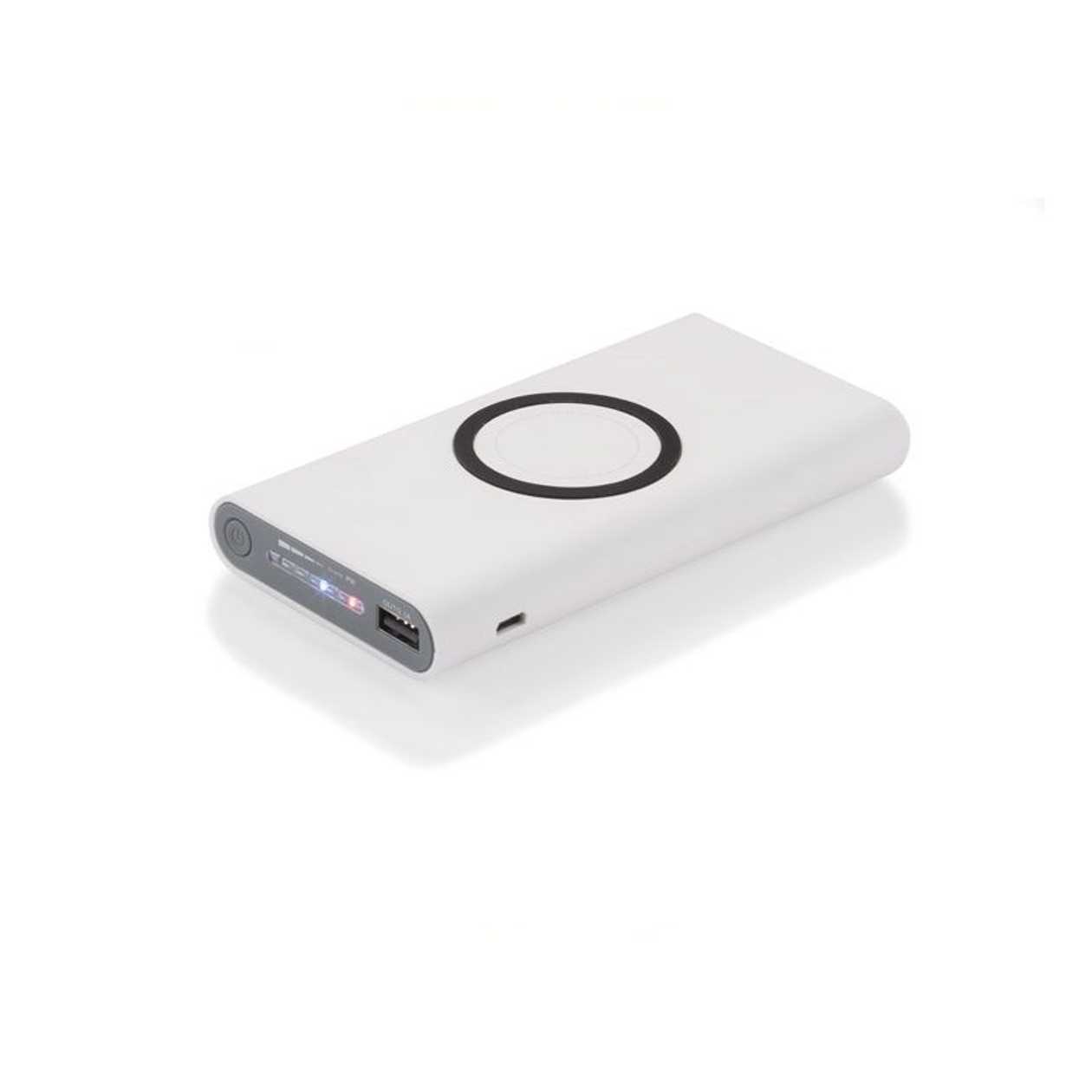 Wireless Battery Bank Double 8000 Mah White