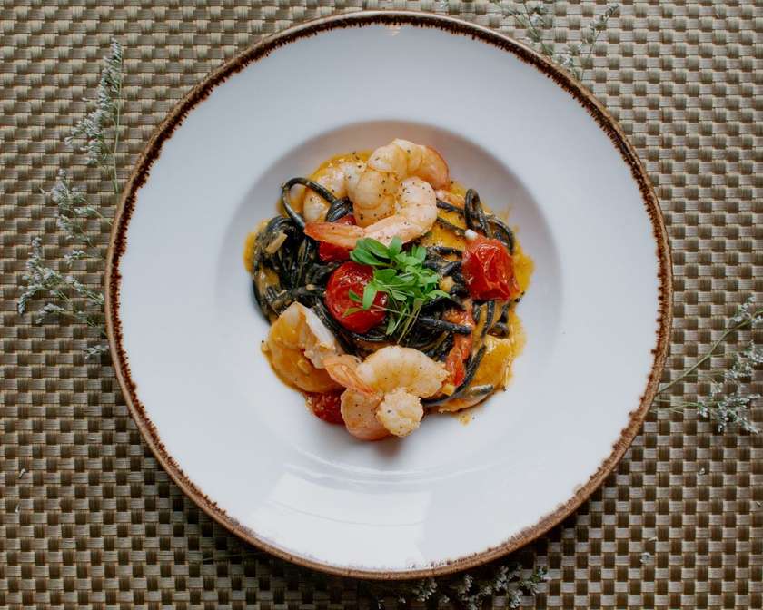 Black Spaghetti with Prawns