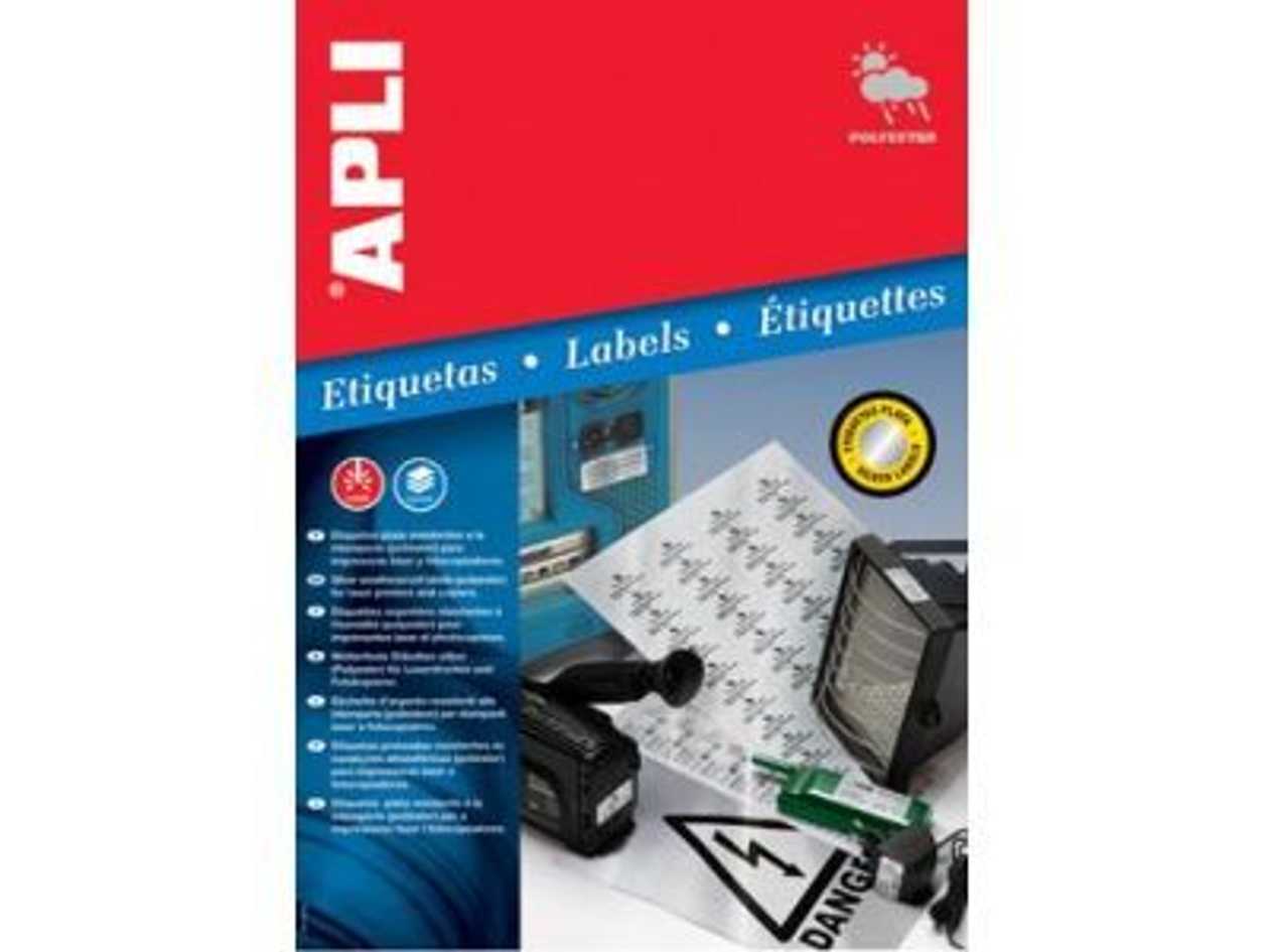 Label Apli 45,7x21,2 Ref.10066 Silver Polyester, 20 Sheets In A Pack, (960 pcs.), Weatherproof