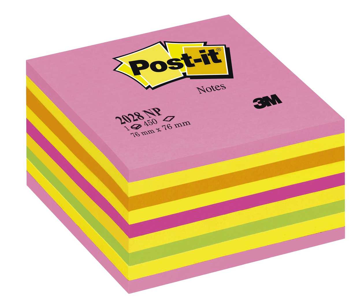 Note Paper Self-Adhesive Post-It 2028 Np Lollipop Pink Cube 76x76 mm (cube 450 l.)