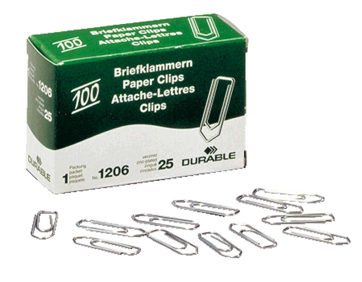 Paper Clip 26 mm, Zinc 100 pcs. Boxed, Durable