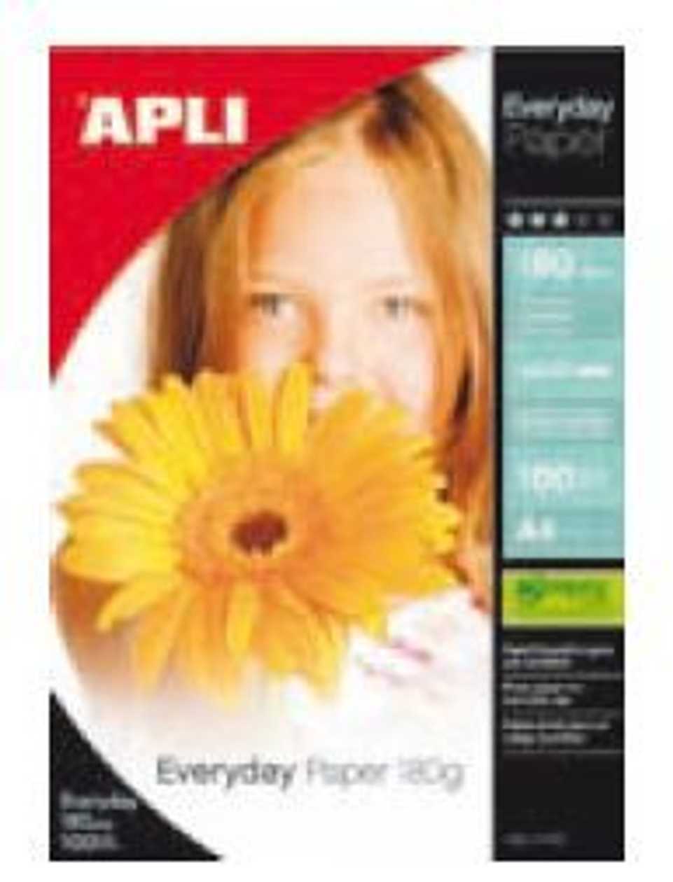 Photo Paper Apli 10x15 cm Everyday 180 g, glossy, 100 Sheets Per Pack, glossy