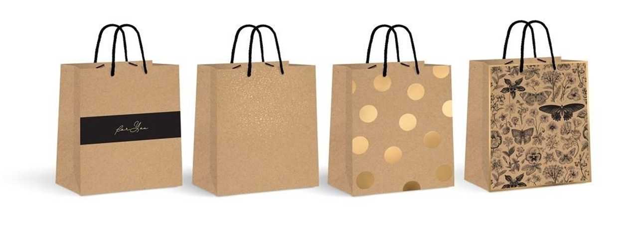 Gift Bag Gold 150 g 26,5X33X13 cm, Assorted, Interdruk