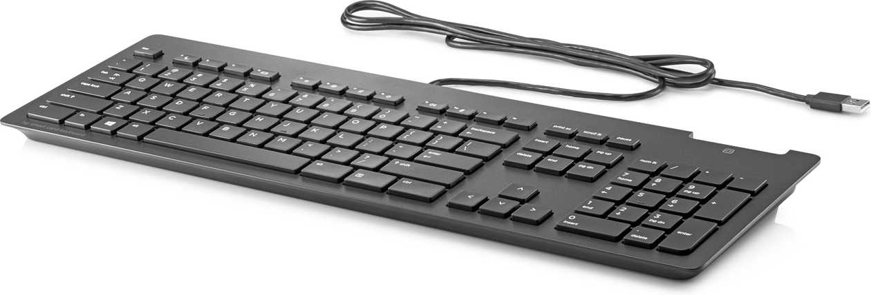 Keyboard Hp USB Bus Slim Ccid Smartcard Keyboard - Est Setting, With USB Cable Black/black Z9h48aa#ark