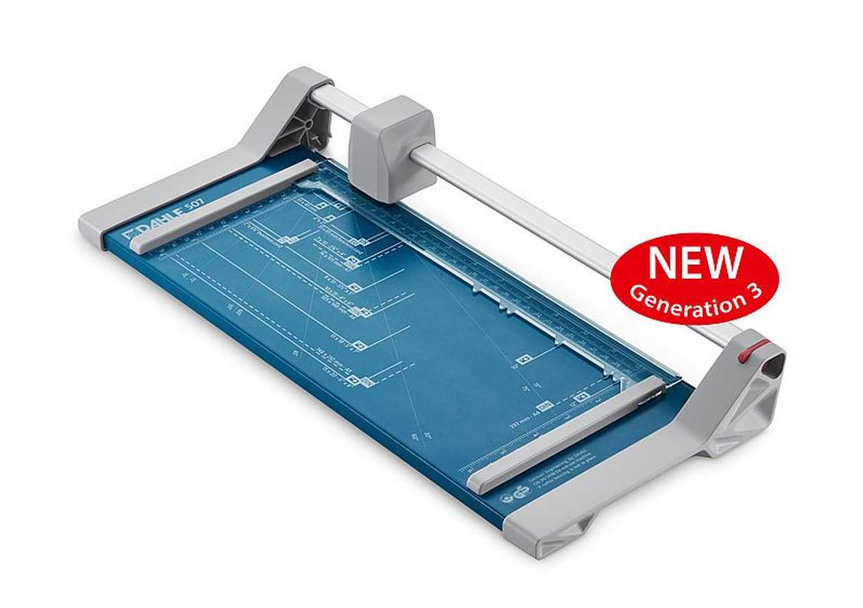 Guillotine/trimmer Dahle 507 New, Blue/grey, Cutting Width 320 mm/a4, Cutting Thickness 0.8 mm