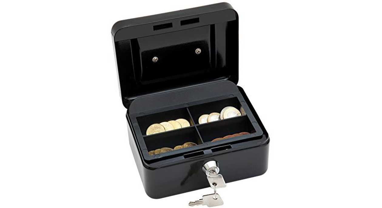 Money Box 152x115x80 mm Black, 6`, Wedo