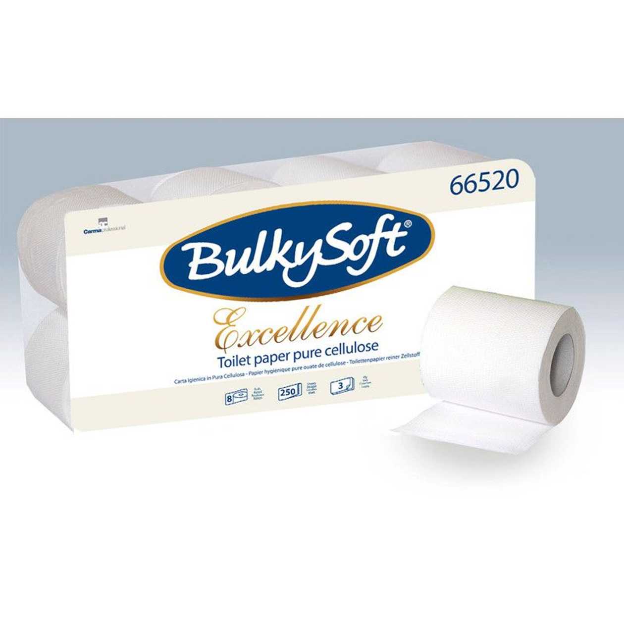 Toilet Paper Bulkysoft Excellence 3-layer 8 Rolls/p kg. (28.75m/roll)