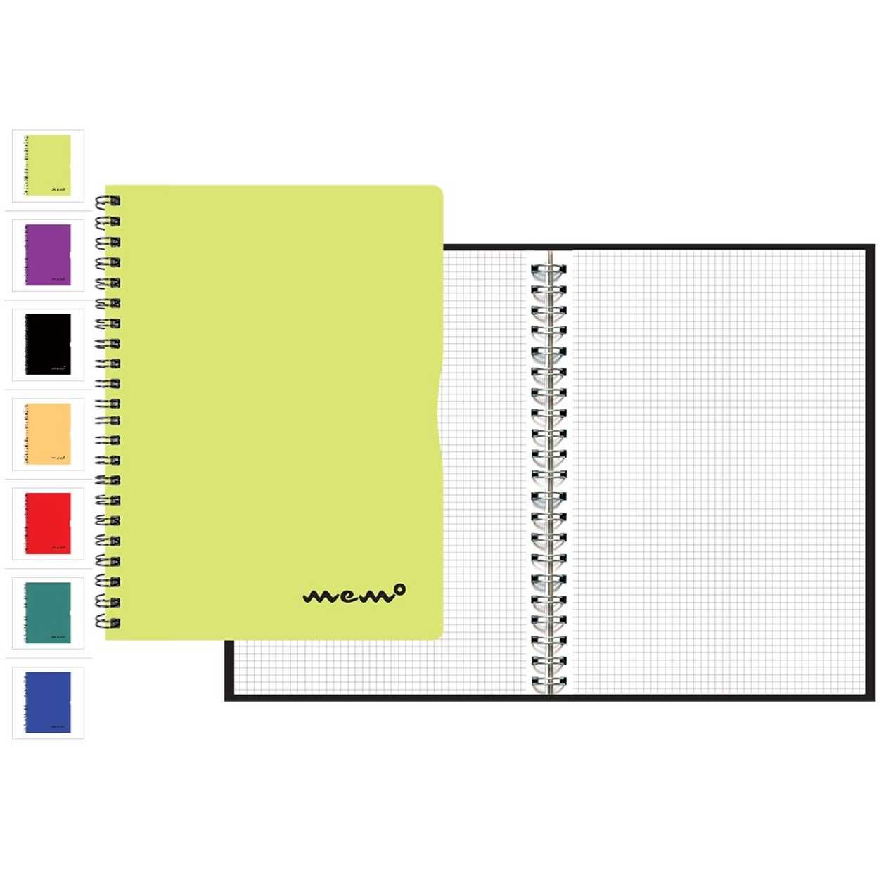 Folder A4 60 l 5x5 Square Memo, Spiral Binding, Colored Plastic Covers