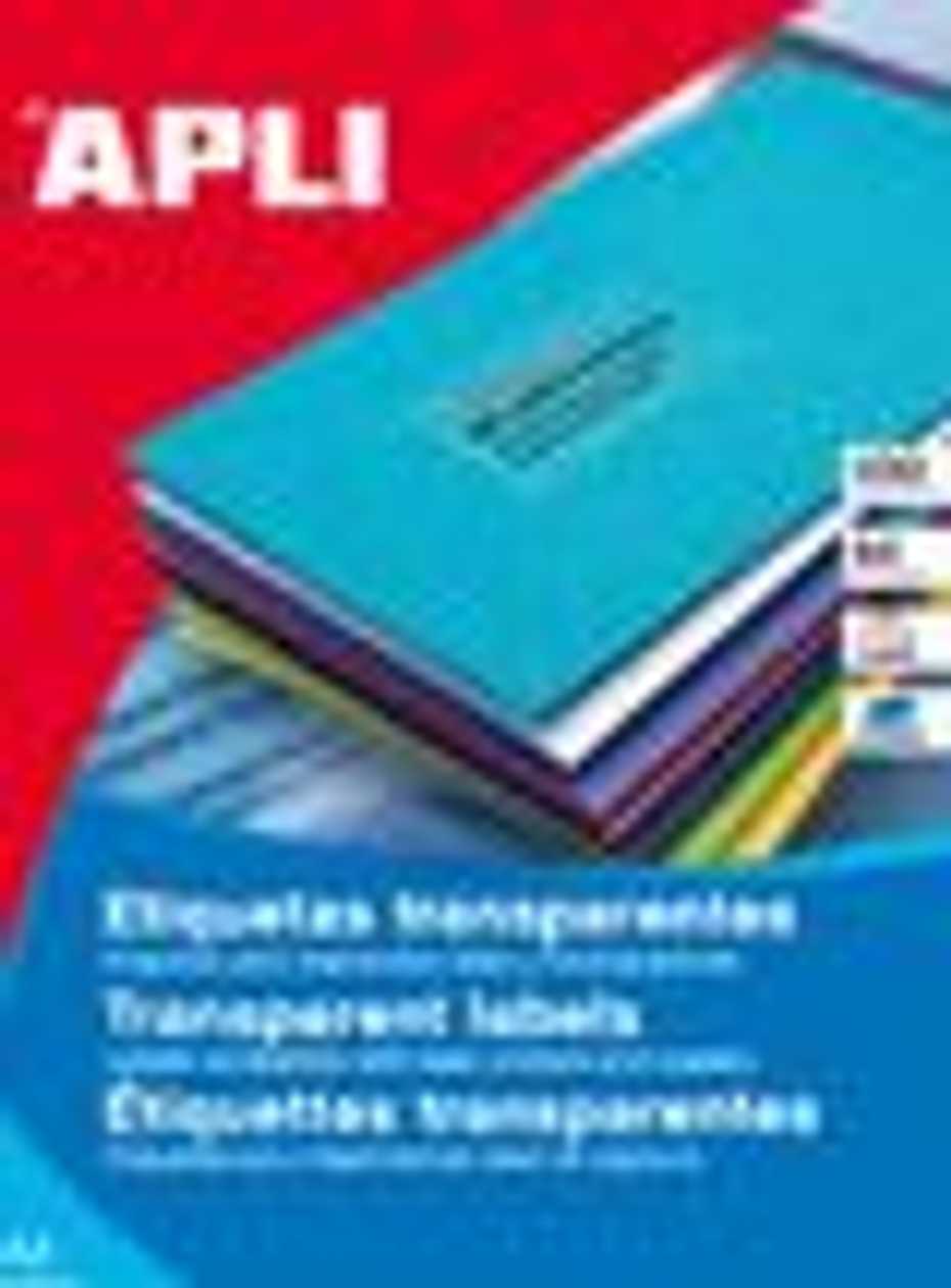 Label Apli 70x37 Ref.1224 Transparent Polyester In A Pack of 20 Sheets, Weatherproof