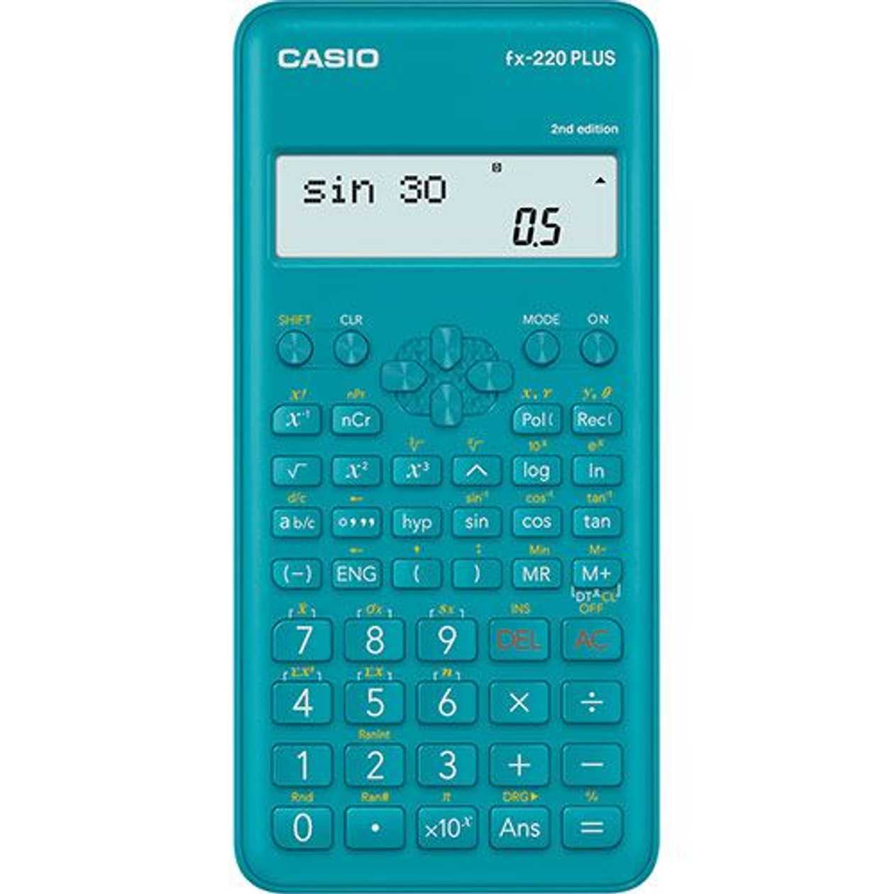 School Calculator Casio Fx-220 Plus-2 181 Functions, 2-line Display, Aa Battery, Plastic Cover