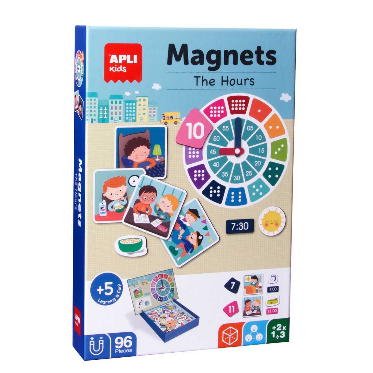 Magnetic Game Time, Base 28x18 cm + 96 Magnetic Cards, Apli 5+