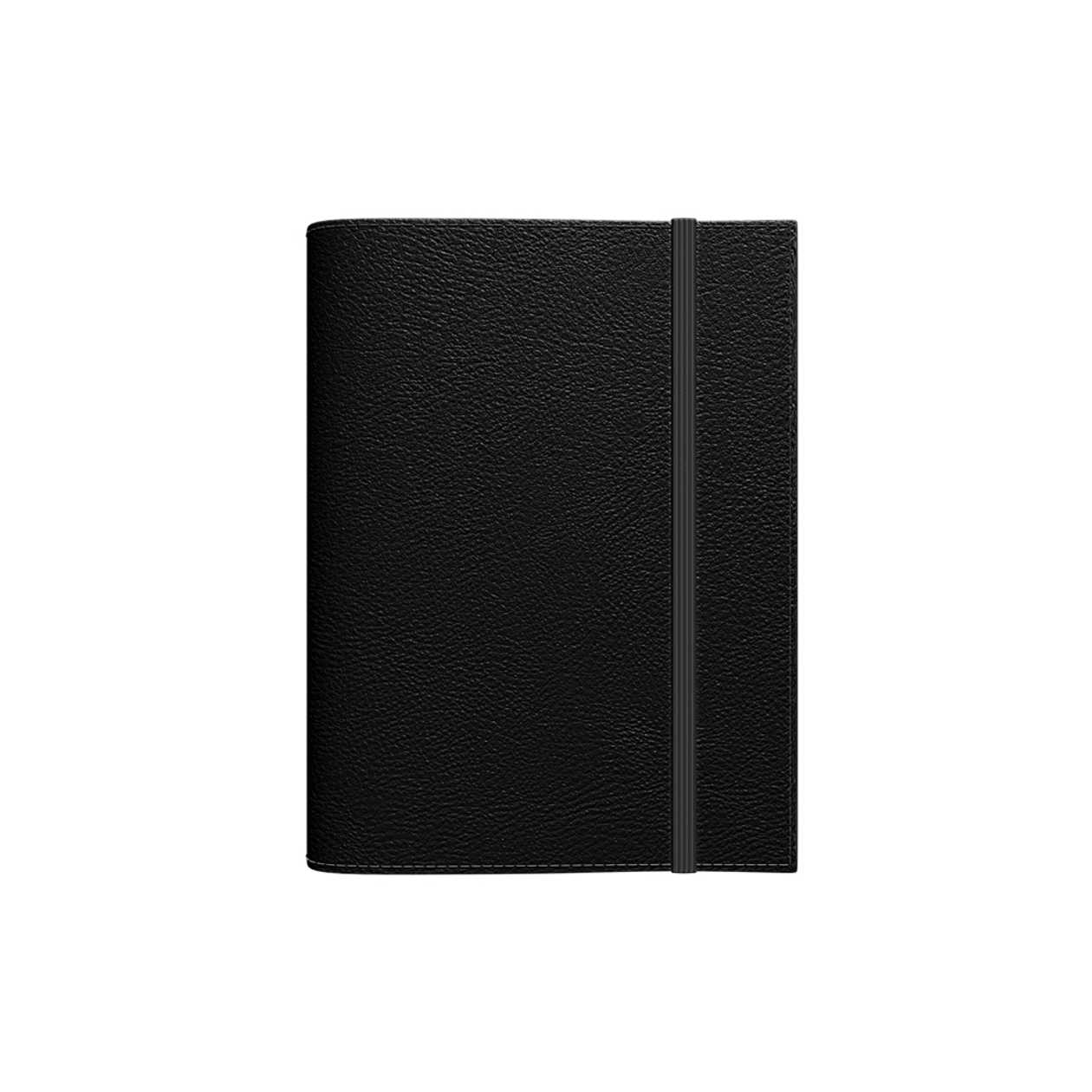 Book calendar Minister Flex Week H Black, spiral binding A5, rubber strap, content by Nädalm, in the cover of artificial leather
