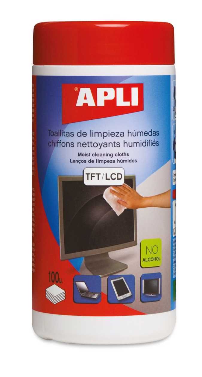 Cleaning Cloths For Apli Screen, Tft/lcd Screens, 100 Wet Cloths