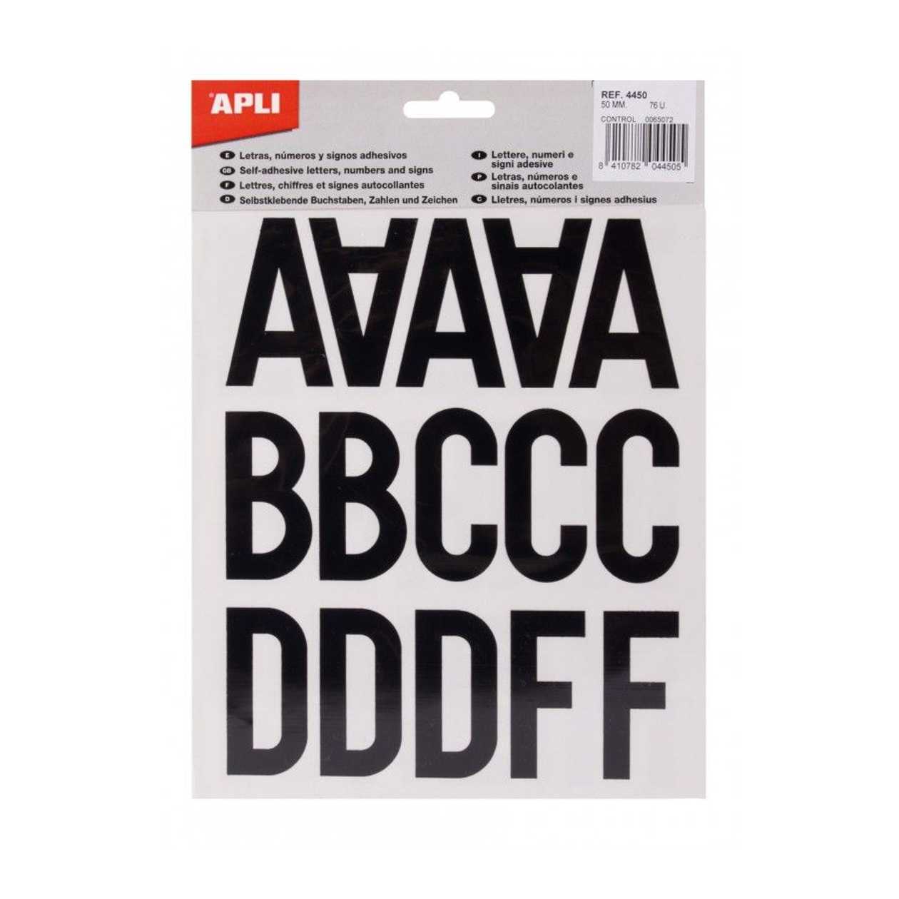 Label Numbers/letters Diameter/black 50 mm, Ref. 4450 Apples