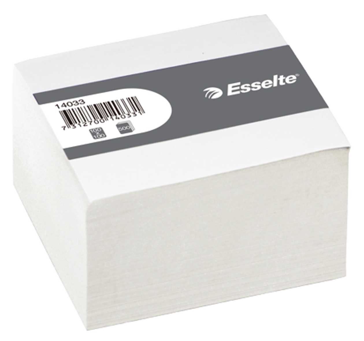 Note Paper 10x10 cm, glued, 500 Sheets, White, Esselte