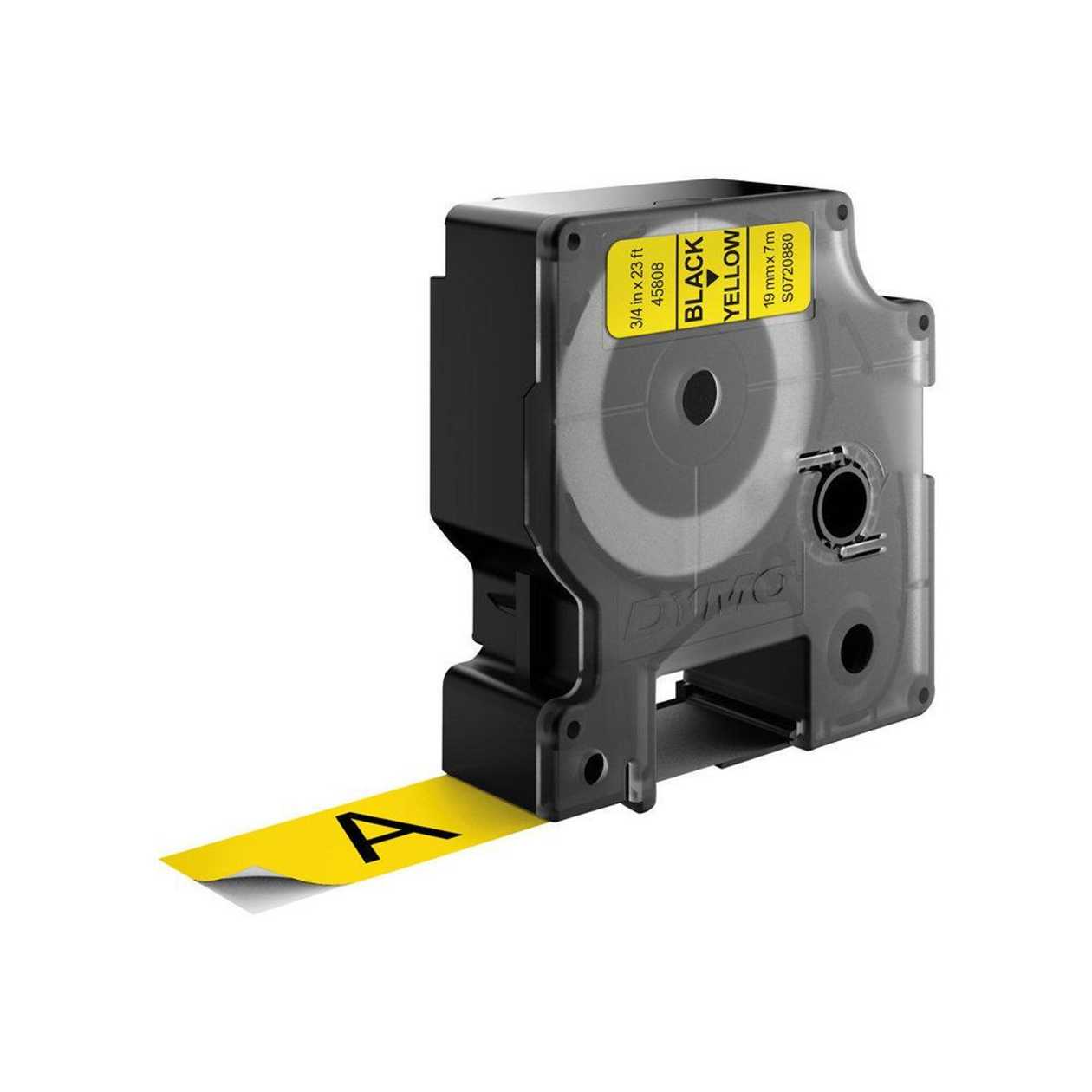 Adhesive Letter Tape Dymo 19 mm, Black/Yellow D1 Tape 45808 Black/Yellow
