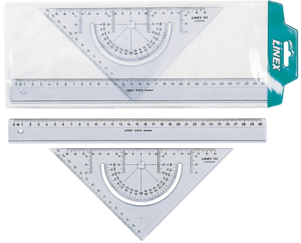 Ruler School Set Linex Coll-2602 (ruler 30 cm, Template-triangle ¤45)