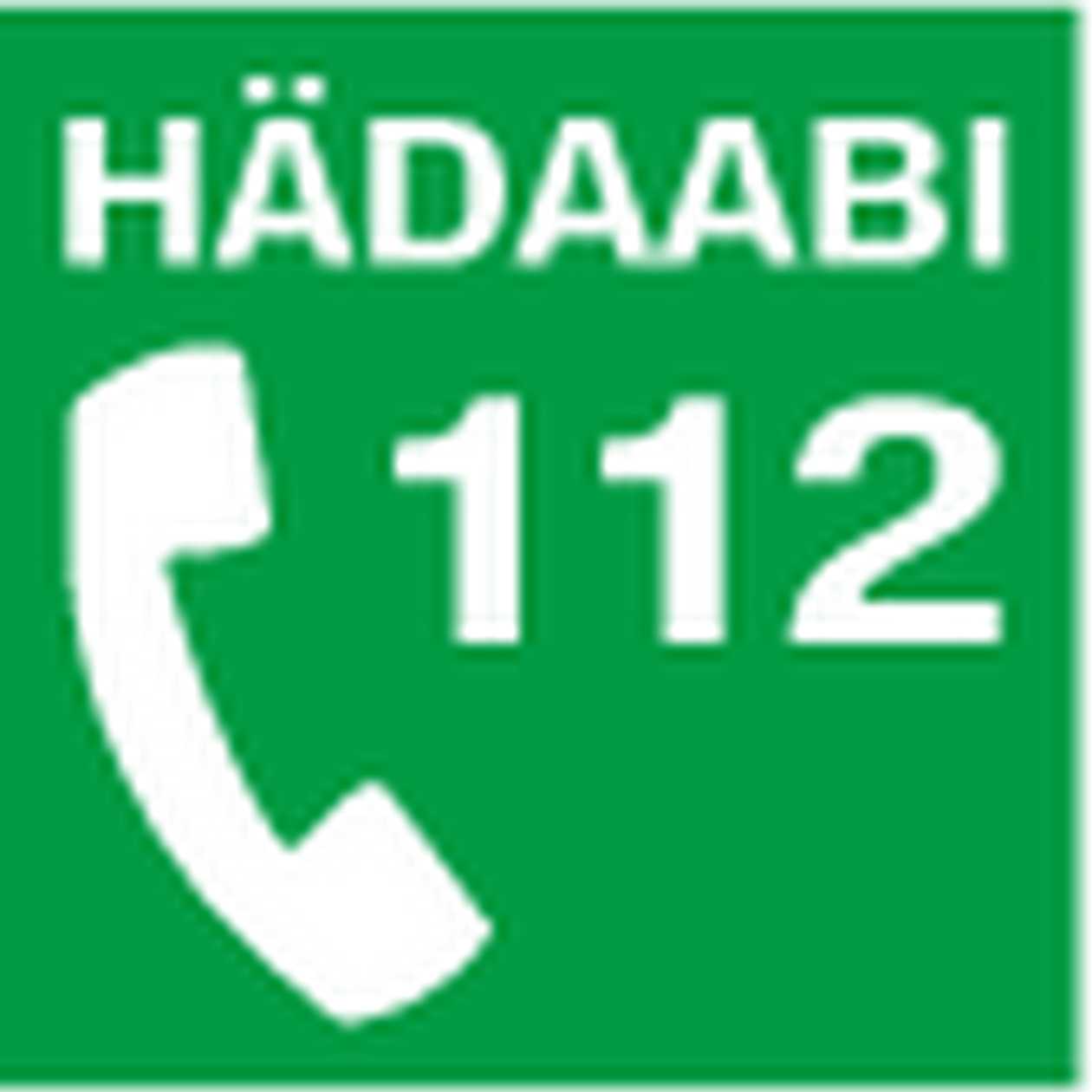 Safety - Label ``emergency 112'' Sticker 10x10 cm, With The Image Of A Phone, green