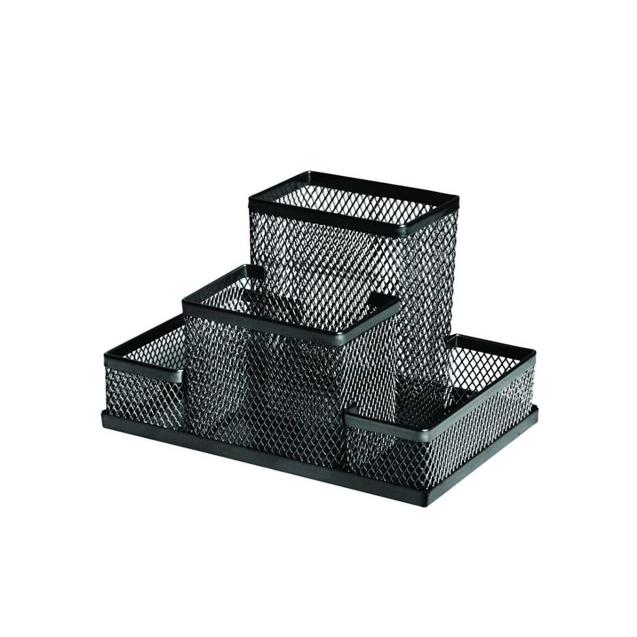 Stationery Stand In Forofis, Black Metal Mesh, 15.3x10.3x10 cm