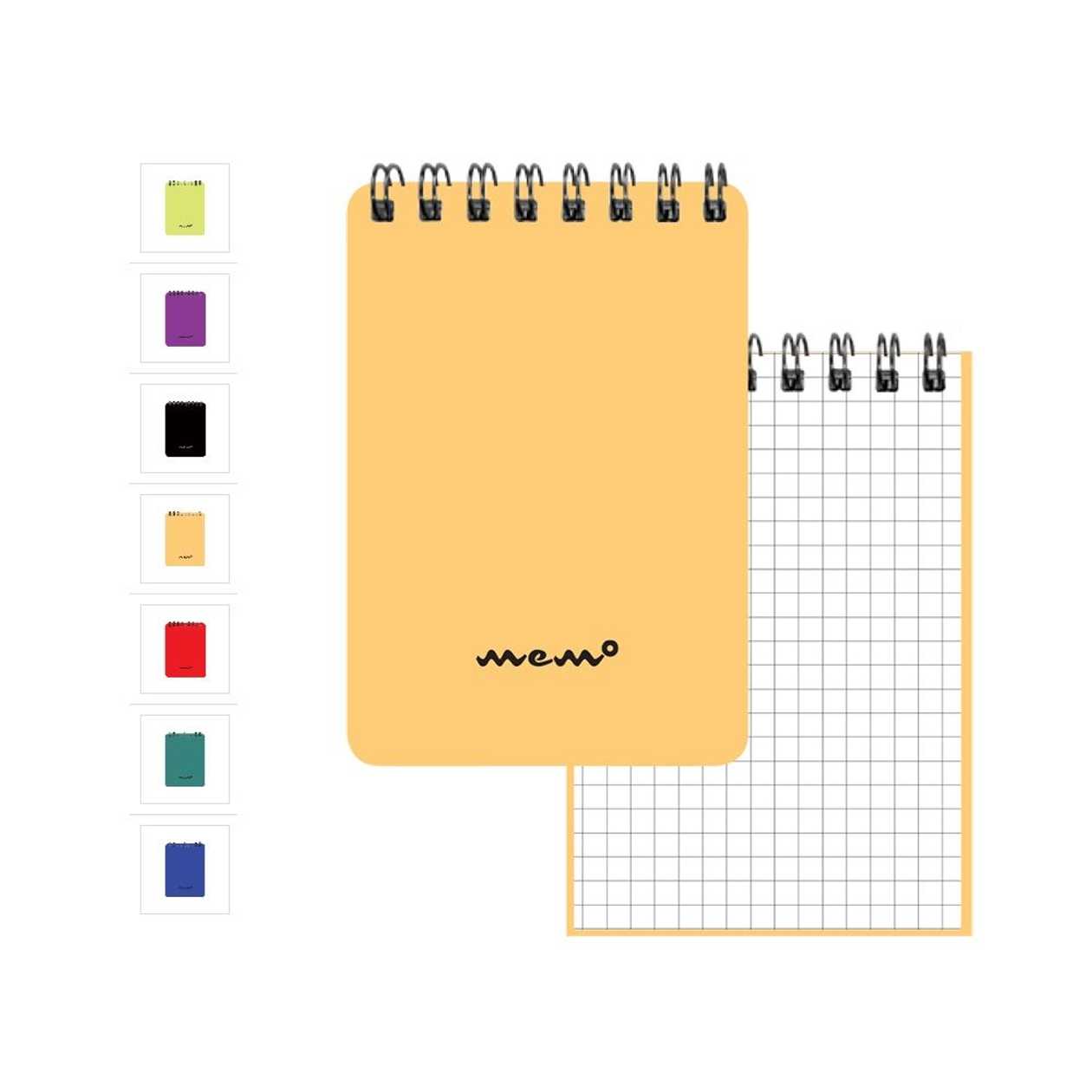 Notebook A7 60 l 5x5 Square, Spiral Binding, Colored Plastic Covers