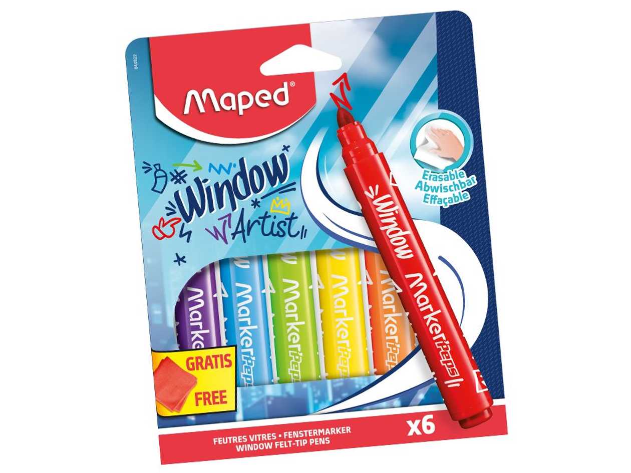 Markerpeps Window Markers 6 pcs. Set, Maped