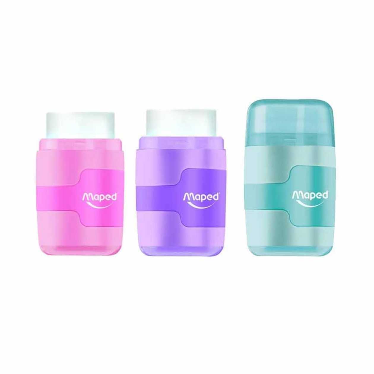 Pencil Sharpener - Eraser Maped 2-hole Connect Pastel