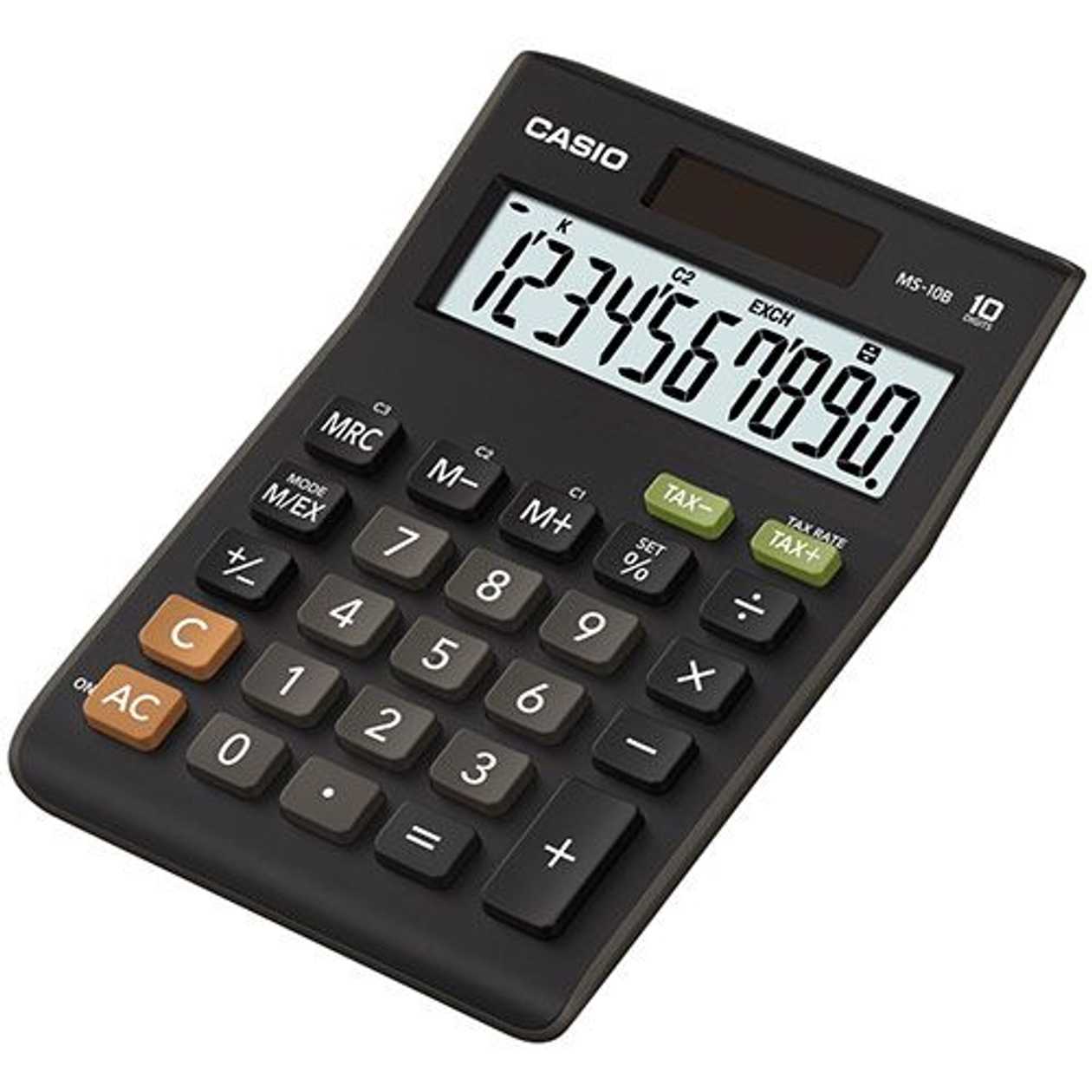 Desk Calculator Casio Ms-10b - 10 Digit Large Screen, Casio Logic