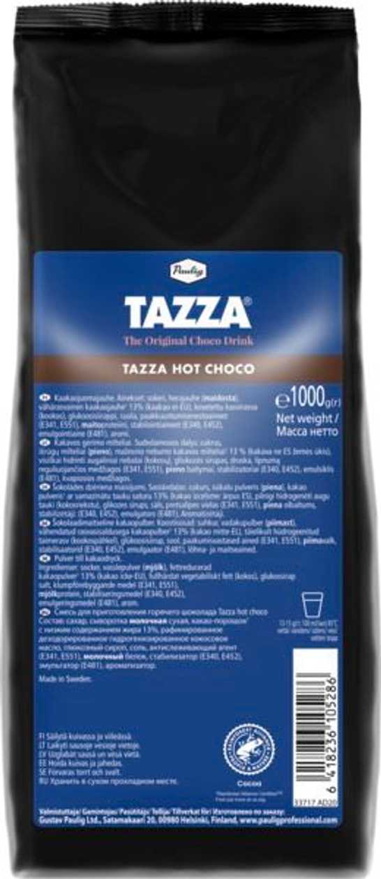 Cocoa 13,5% Tazza 1 Kg (Cocoa Powder for Both Automatic And Hand-Held Preparation), Paulig