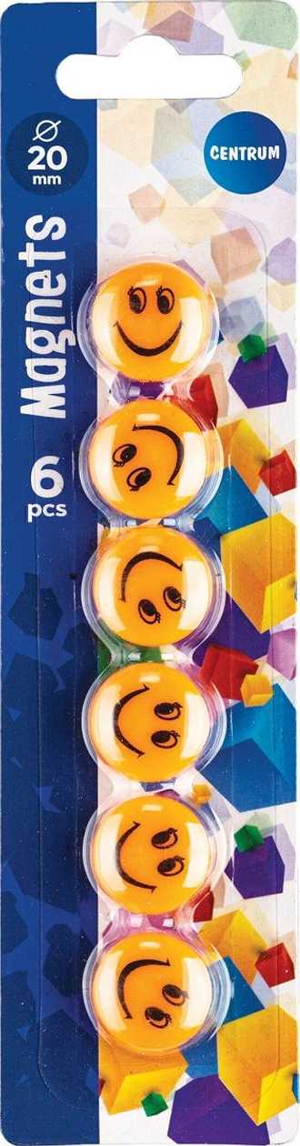 Chalkboard Magnet 20 mm Smile, 6 pcs./p kg., Centrum