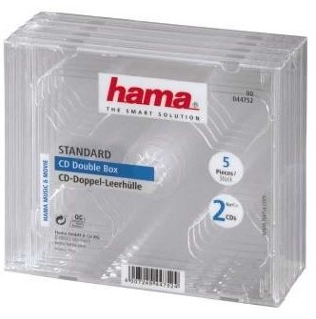 Cd Case For Two Transparent Hama, Pack (5 Cd Cases In A Pack)