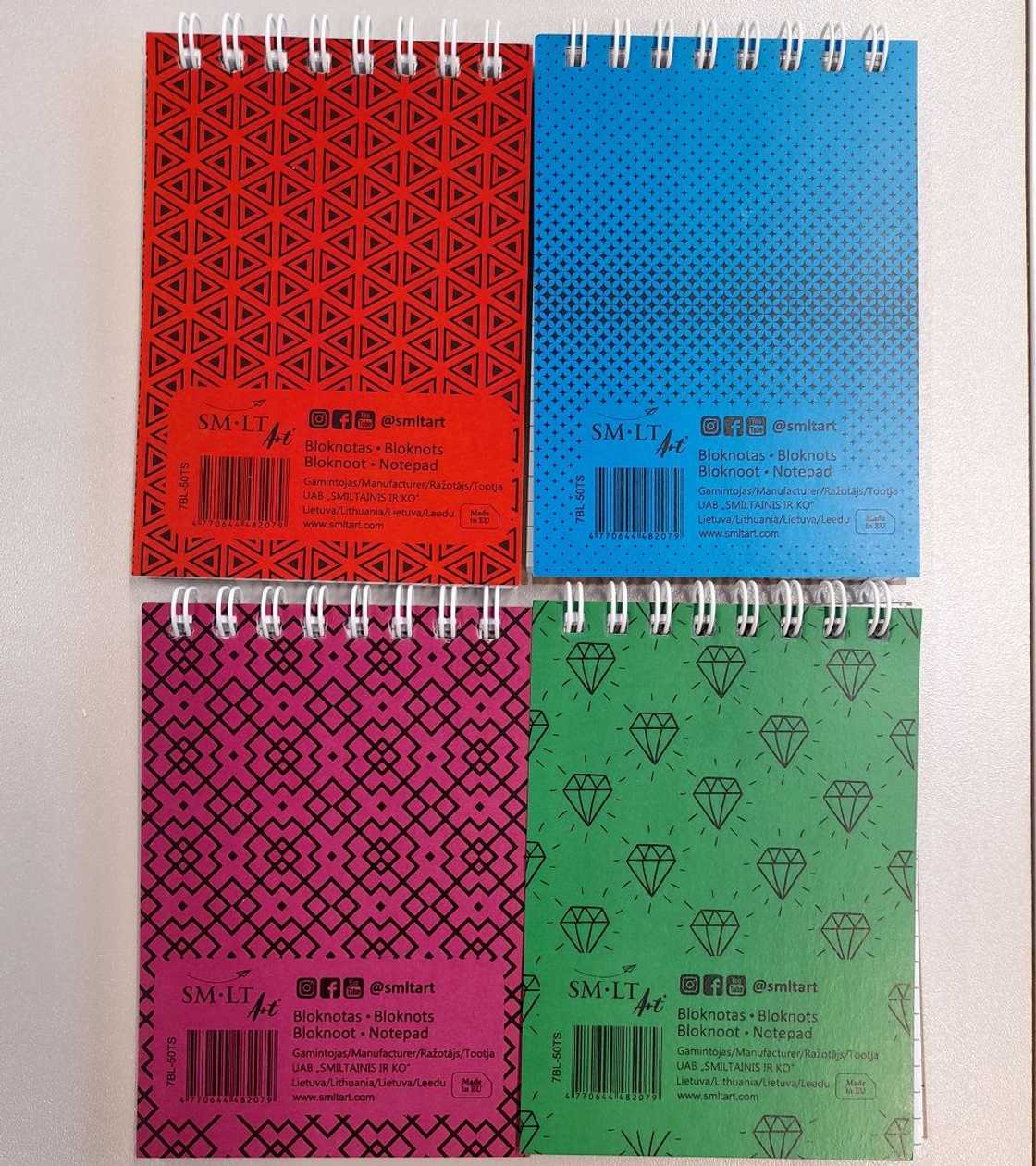 Notebook A7 50 Pages Spiral Binding Above 5x5 Square, Smlt