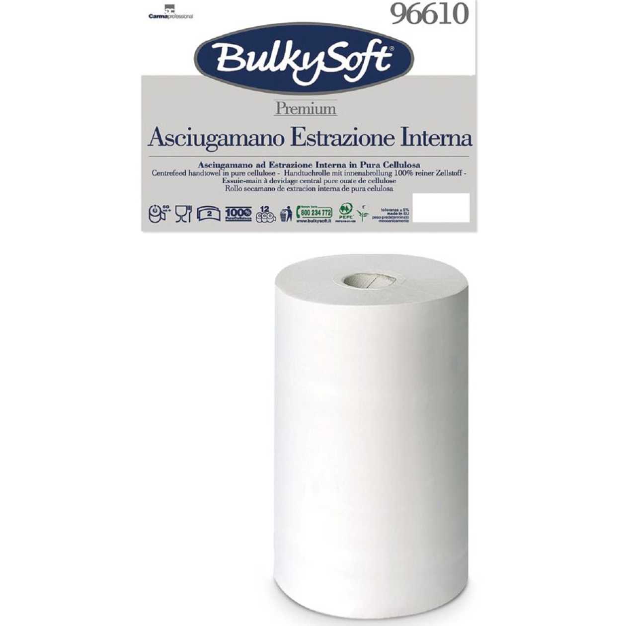 Roll Towel with Sleeve Bulkysoft Premium 2-layer 60 m