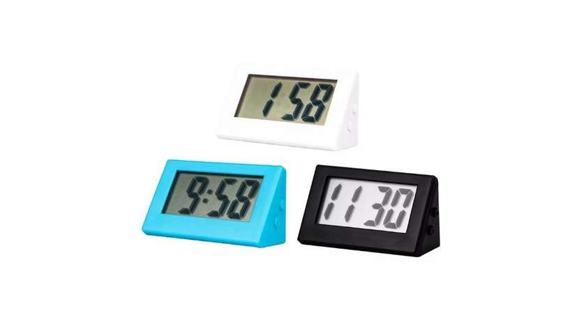 Portable Digital Table Clock LCD Display, Various colours