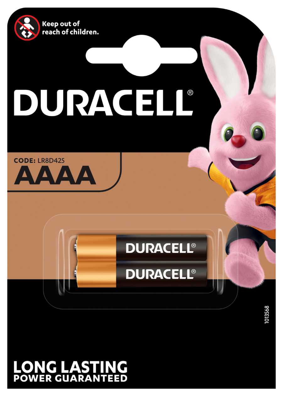 Battery Duracell Mx2500 Aaaa 1.5V Alkaline Pack (2 pcs. Per Pack) (Aaaa-Size, Mx2500, 25A, Mn2500, E96)