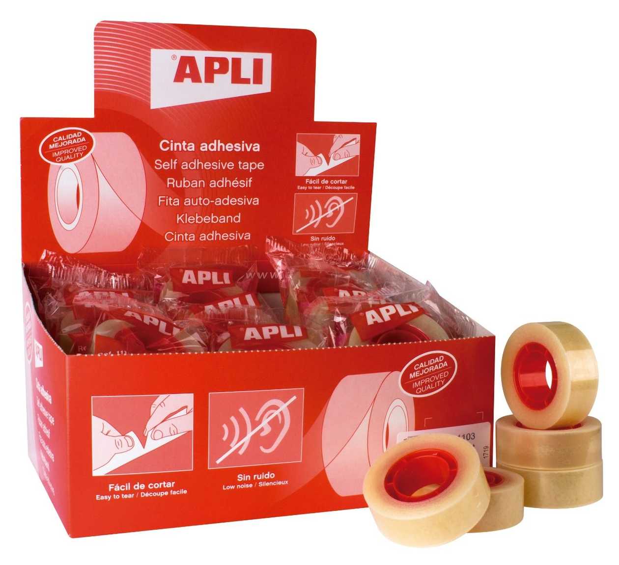 Adhesive Tape office 19 mmx33 m, Transparent, Appli, glossy Tape