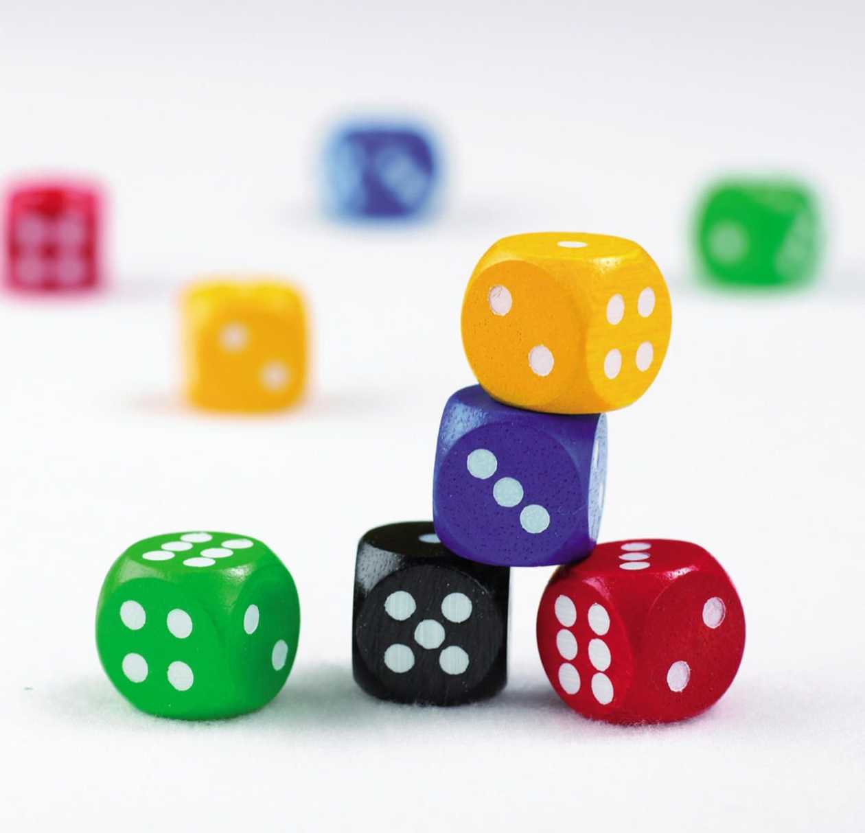 Dice, Colored, 16x16 mm, 20 pcs.