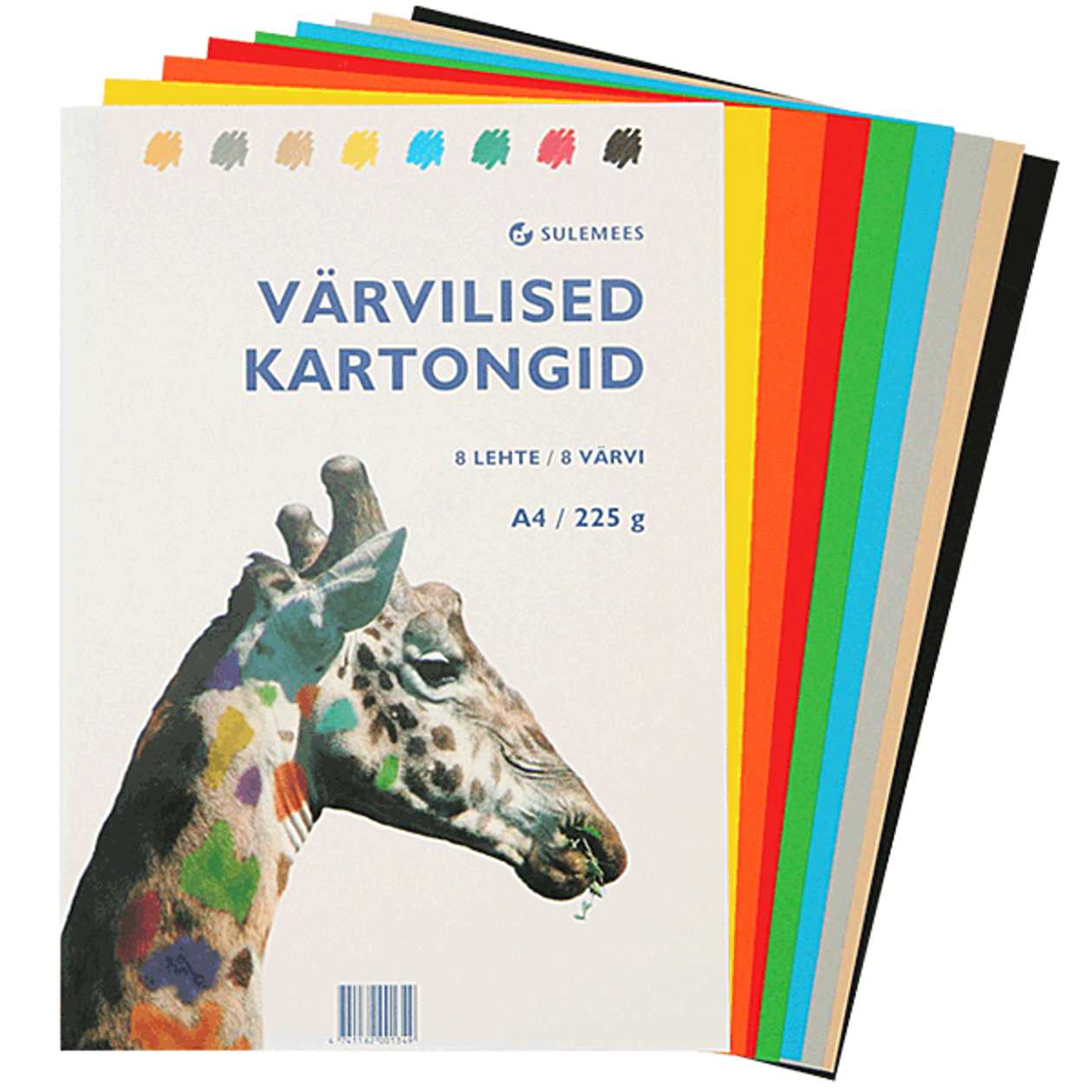 Colored Cardboard A4 In A Pack of 8 Sheets, 225 g